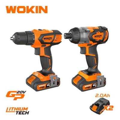 Wokin 628002 20v Ce Li-ion Power Tools Cordless 2-pc. Combo Kit